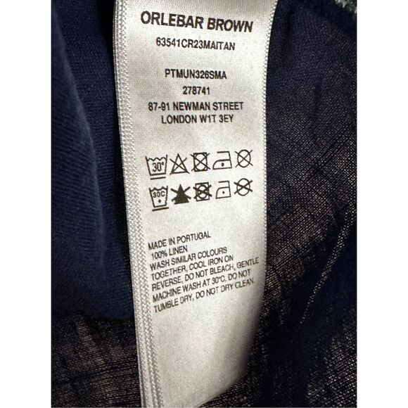 Orlebar Brown Pure Linen Blue Short Sleeve Cuban Shirt Made in Portugal XXL - Picture 4 of 4